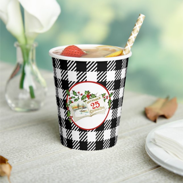 Gobelet en papier de 8 oz du 25 décembre, couvercl (Insitu)