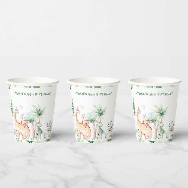 Gobelet en papier dinosaure personnalisé (Multi)