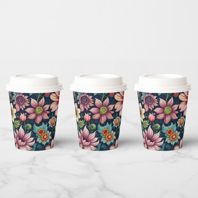 Gobelet en papier fleur (Multi)