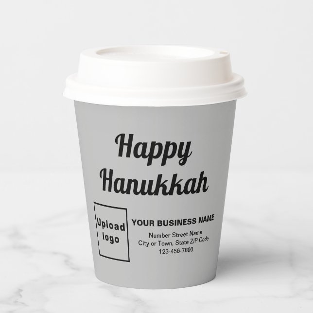 Gobelet en Papier Gris Hanukkah Entreprise (Recto)