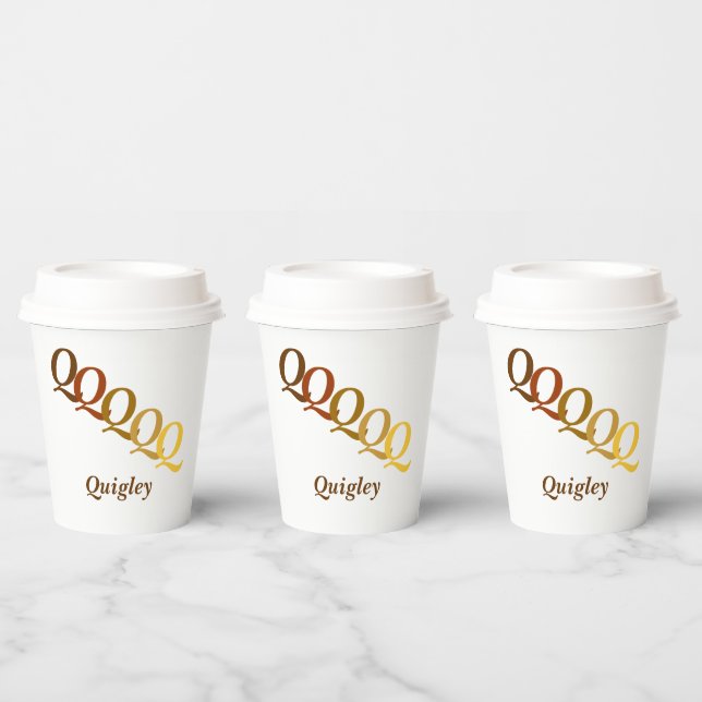 Gobelet en papier - Initiales en dégradé, nom en m (Multi)