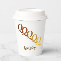 Gobelet en papier - Initiales en dégradé, nom en m