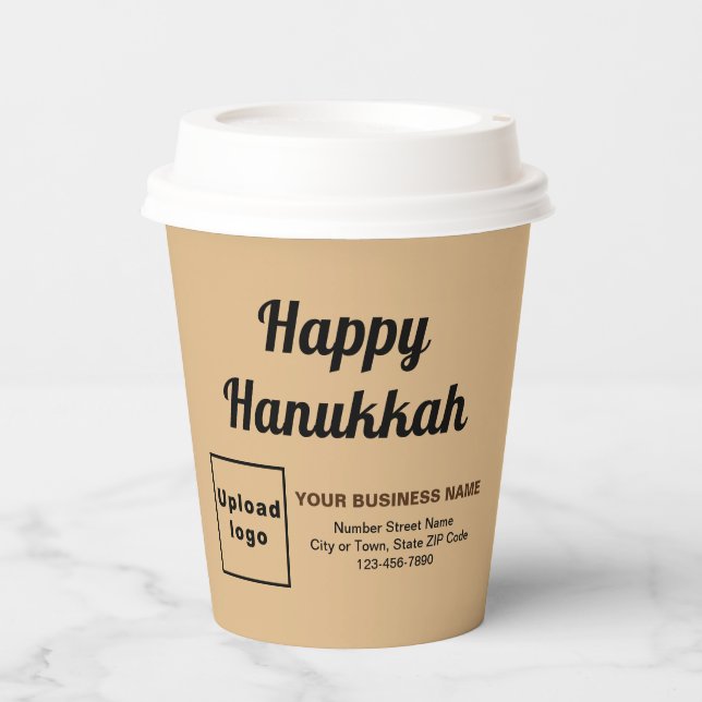 Gobelet en papier marron clair pour Hanukkah d'aff (Recto)