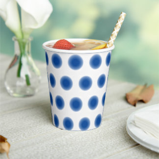 Gobelet en papier - Points bleus avec des bords di