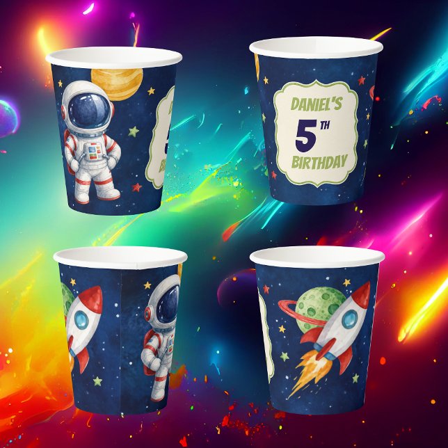 Gobelet en papier pour anniversaire thème Espace a (Créateur téléchargé)