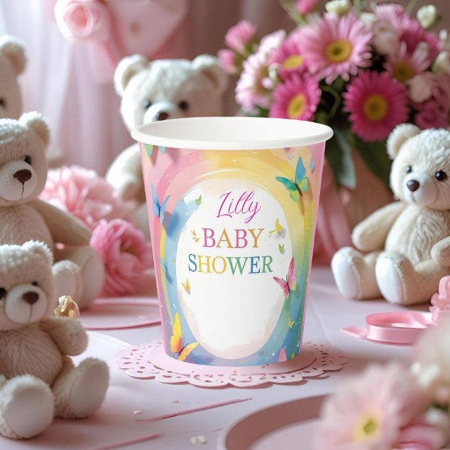 Gobelet en papier pour bébé fille papillon (Créateur téléchargé)