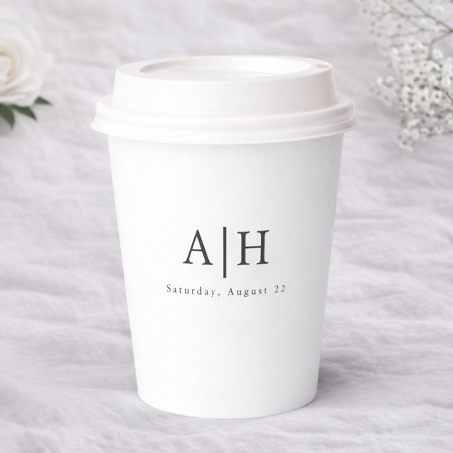 Gobelet en papier pour mariage avec monogramme ser (Créateur téléchargé)