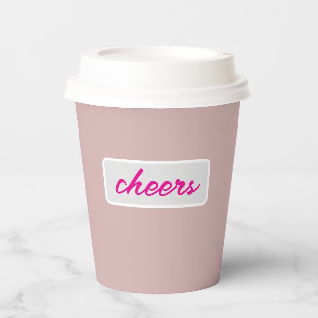 Gobelet en papier rose tendre - Parfait pour les e (Recto)