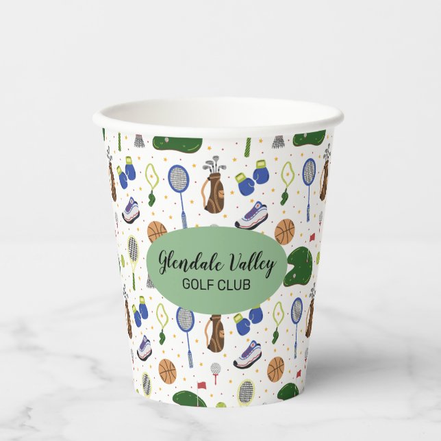 Gobelet en papier sur mesure pour fête thème golf (Recto)