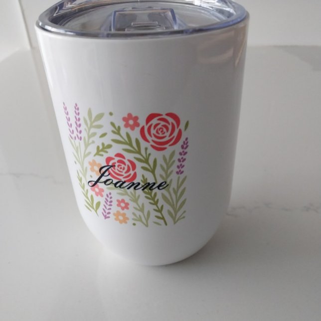 Gobelet personnalisé (This tumbler has top and also a stainless steel straw.)