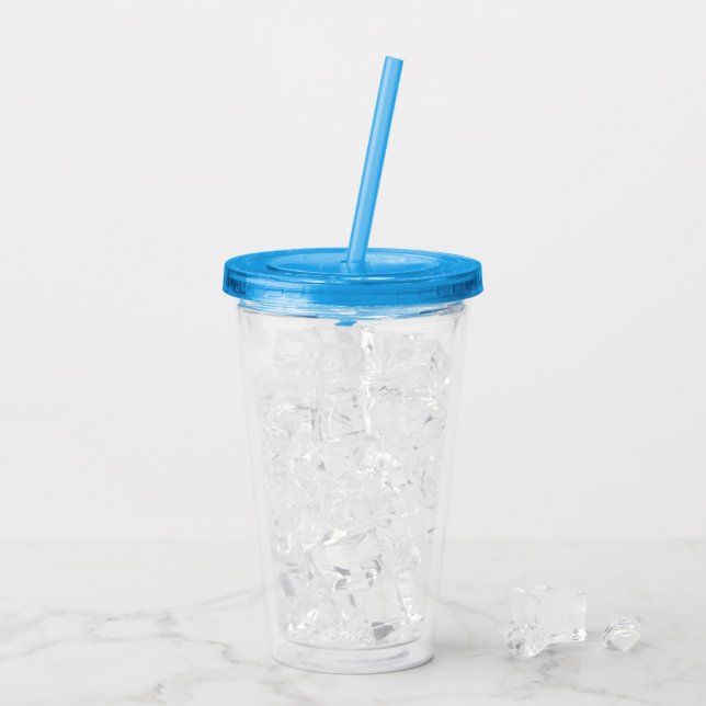 Gobelet vibrant bleu 16 oz en acrylique (Dos glace)