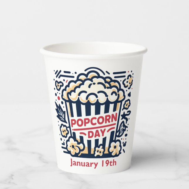 Gobelets En Papier 19 janvier - Jour du pop-corn (Recto)