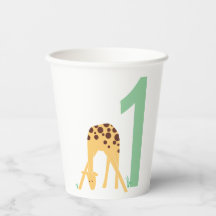 1er anniversaire Moderne minimaliste Giraffe Jaune