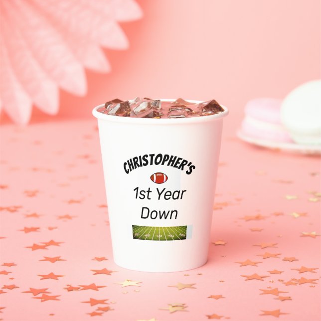 Gobelets En Papier 1ère année de bas Football Boy's Birthday (Insitu)