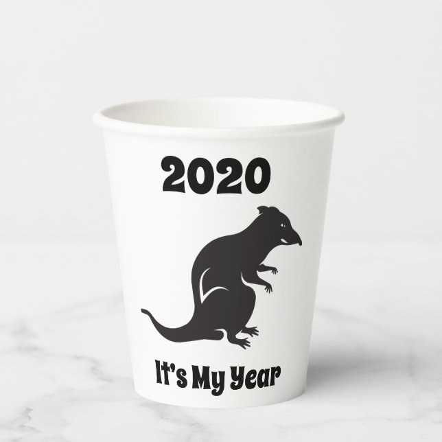 Gobelets En Papier 2020 Mon année du rat (Recto)
