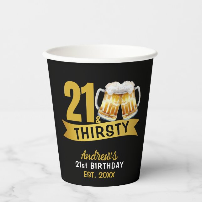 Gobelets En Papier 21 & SOIF-21e ANNIVERSAIRE  (Recto)
