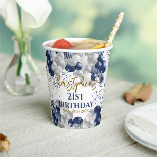 Gobelets En Papier 21e Anniversaire des ballons de la marine