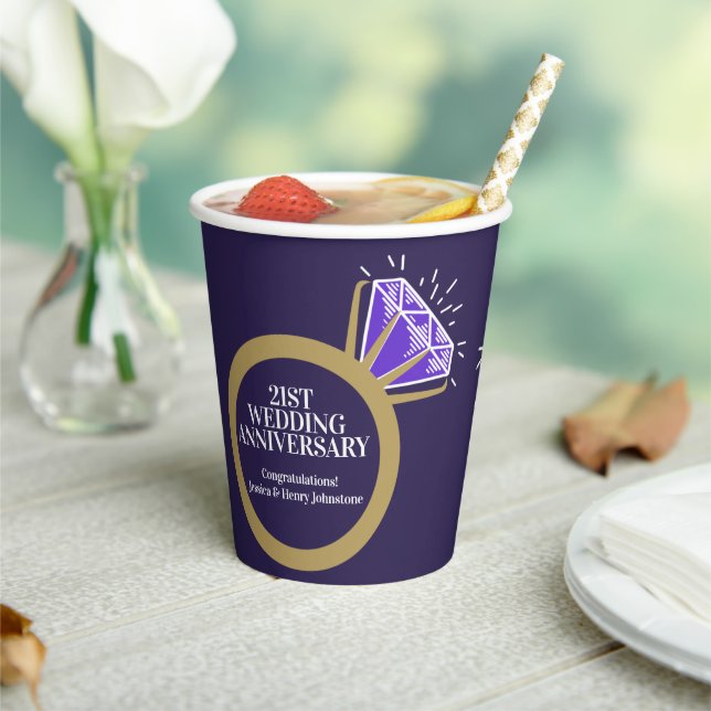 Gobelets En Papier 21e anniversaire mariage iolite faits amusants vio (Insitu)