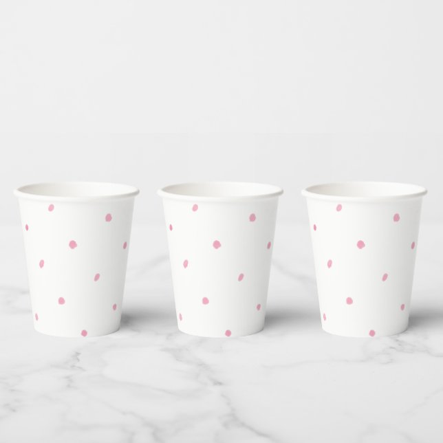 Gobelets en papier (236 ml) - Points roses (Multi)