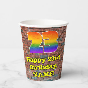 Gobelets En Papier 23e anniversaire : Arc en ciel inspiré par les gra