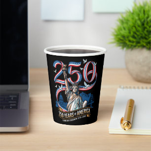 Gobelets En Papier 250 ans anniversaire amérique 1776 2026