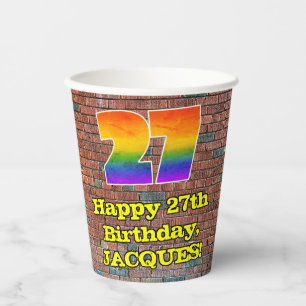 Gobelets En Papier 27e anniversaire : Arc en ciel inspiré par les gra