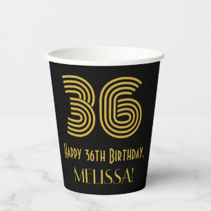 Gobelets En Papier 36e Anniversaire : Regard inspiré de l'Art Déco “3