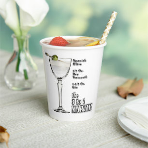 Gobelets En Papier 3 à 1 (Humide) Cocktail Martini Recette Art