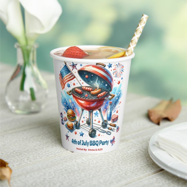Gobelets En Papier 4 juillet Famille Réunion Bakyard Bq Party (Insitu)