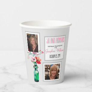 Gobelets En Papier 50 et Fabulous Party Photo Collage tasse de papier