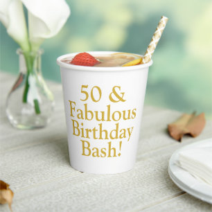 Gobelets En Papier 50 & Fabuleux Gold personnalisable