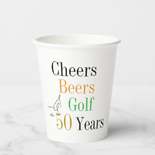Gobelets En Papier 50e anniversaire Soeurs et bières Golf Party