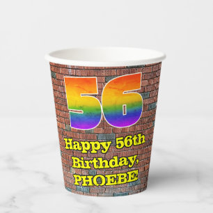 Gobelets En Papier 56e anniversaire : Arc en ciel inspiré par les gra