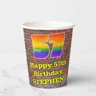 Gobelets En Papier 57e anniversaire : Arc en ciel inspiré par les gra