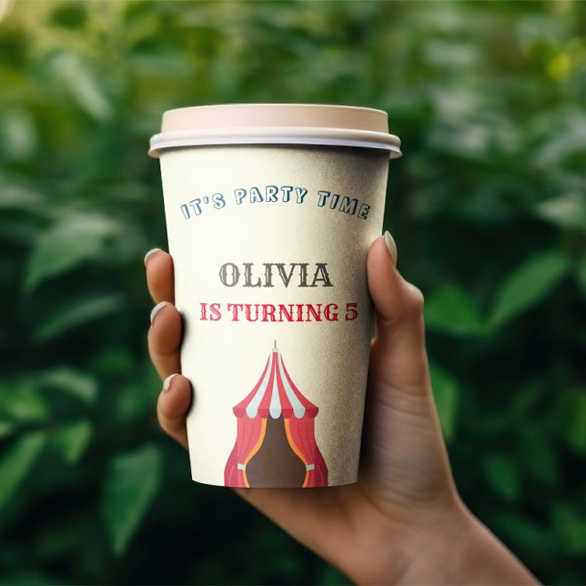 Gobelets En Papier 5 Anniversaire Cirque THÈME PHOTO COLLAGE (Créateur téléchargé)