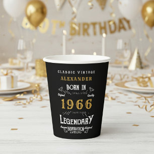 Gobelets En Papier 60e Anniversaire 1966 Legend Retro