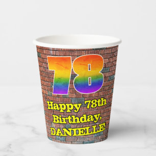 Gobelets En Papier 78e anniversaire : Arc en ciel inspiré par les gra