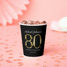 80e anniversaire Black Gold Typographie élégant
