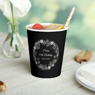 Gobelets En Papier 80e fête d'anniversaire Wonderland Winter Wonderla