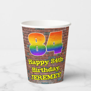 Gobelets En Papier 84e anniversaire : Arc en ciel inspiré par les gra