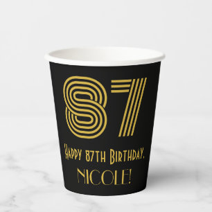 Gobelets En Papier 87e anniversaire : apparence inspirée de l'Art déc