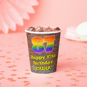 Gobelets En Papier 87e anniversaire : Arc en ciel inspiré par les gra