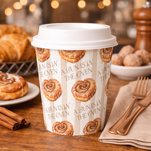 Gobelets En Papier A Bun in the Oven Cinnamon Roll Theme Baby Shower (Bun in the Oven Cinnamon Roll Theme Baby Shower Paper Cups)