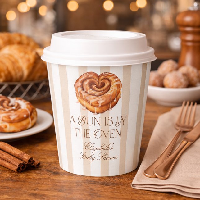 Gobelets En Papier A Bun in the Oven Cinnamon Roll Theme Baby Shower (A Bun in the Oven Cinnamon Roll Theme Baby Shower Paper Cups)