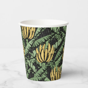 Gobelets en papier à feuilles de banane tropicales
