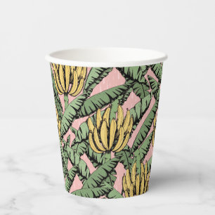 Gobelets en papier à feuilles de bananier tropical
