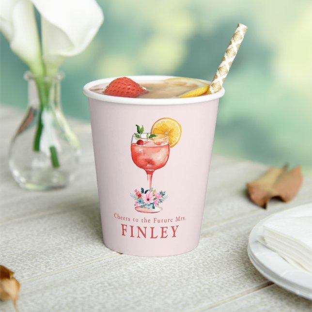Gobelets En Papier À la future Mme Rose Pâle (Insitu)