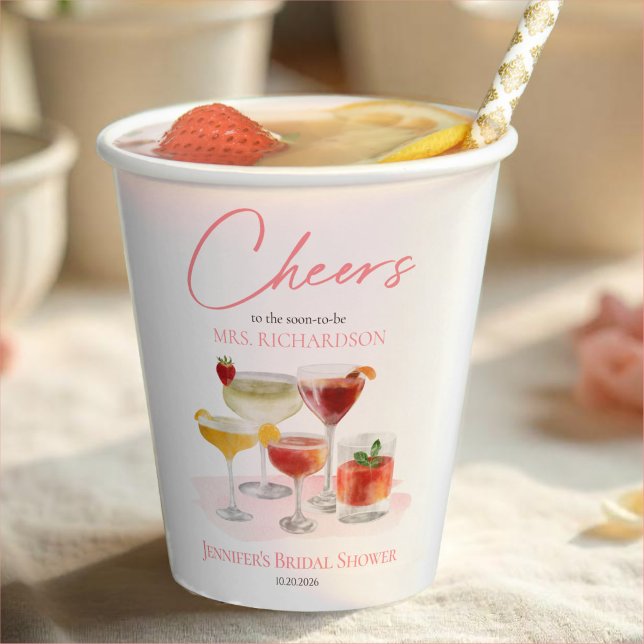 Gobelets En Papier À la vôtre | Réception de mariage avec cocktail à  (Créateur téléchargé)