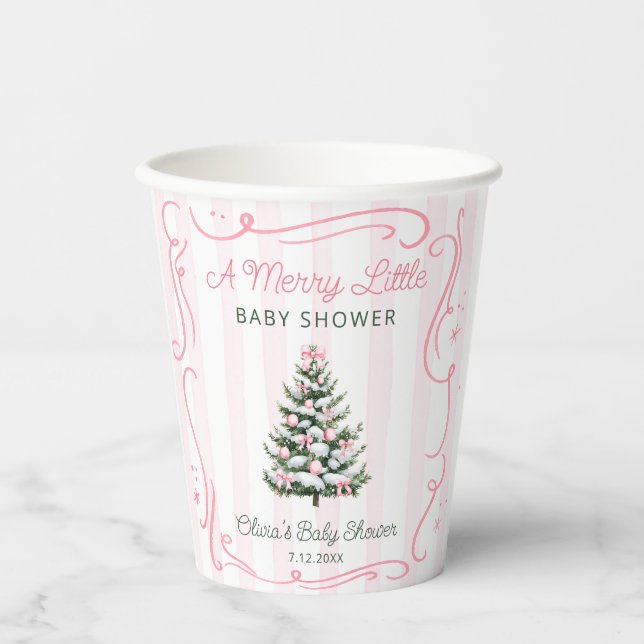 Gobelets En Papier A Merry Little Christmas Tree Baby Shower (Recto)