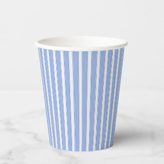 Gobelets en papier à motif rayure verticale bleu e